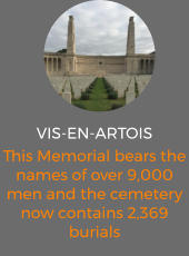 vis-en-artois This Memorial bears the names of over 9,000 men and the cemetery now contains 2,369 burials